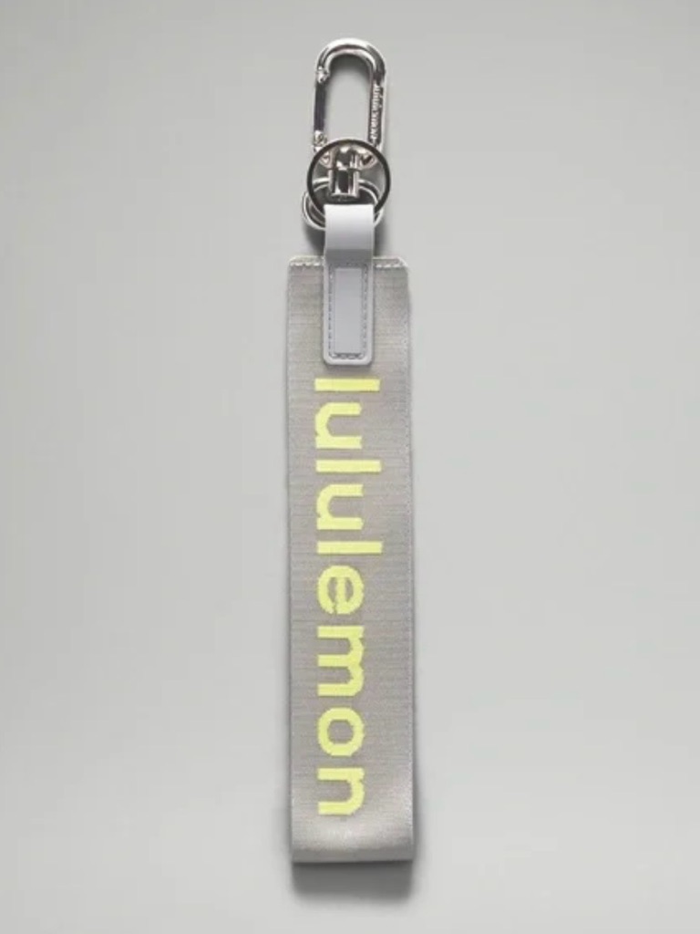 Lululemon Never Lost Grey Yellow Keychain Lanyard Keys